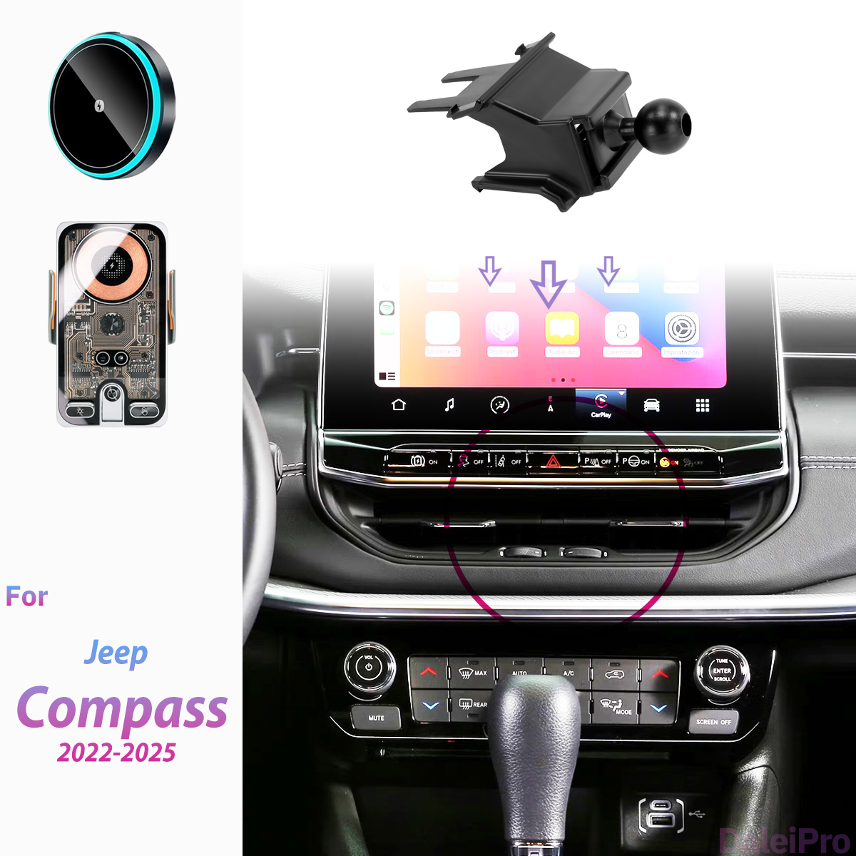Compass Lensatic - Supporto per Telefono con Caricatore Wireless