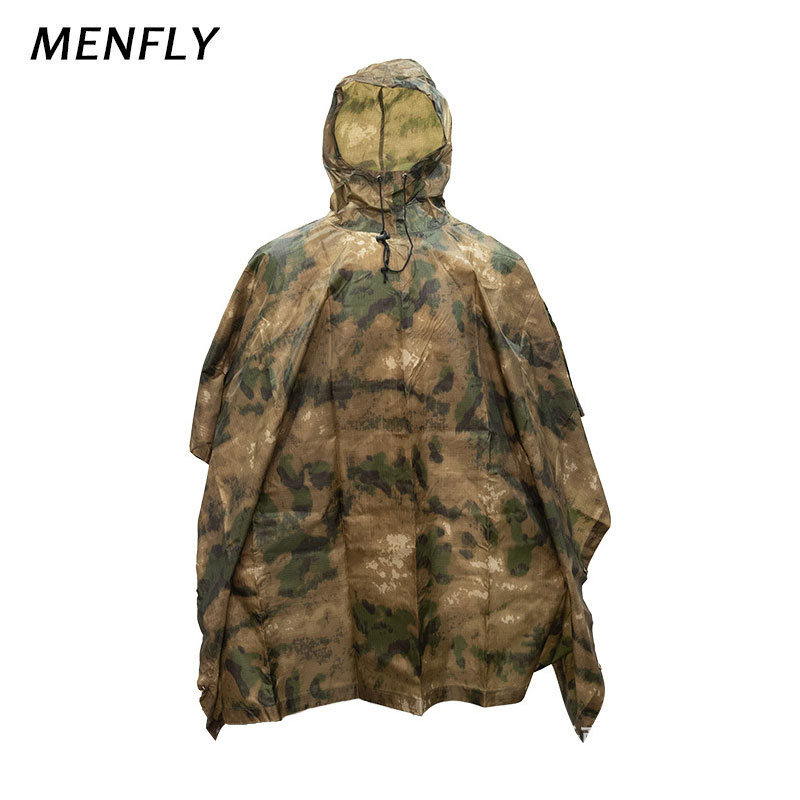 Emergency Poncho Rain - MENFLY ATFG Moss Camouflage giacca antipioggia